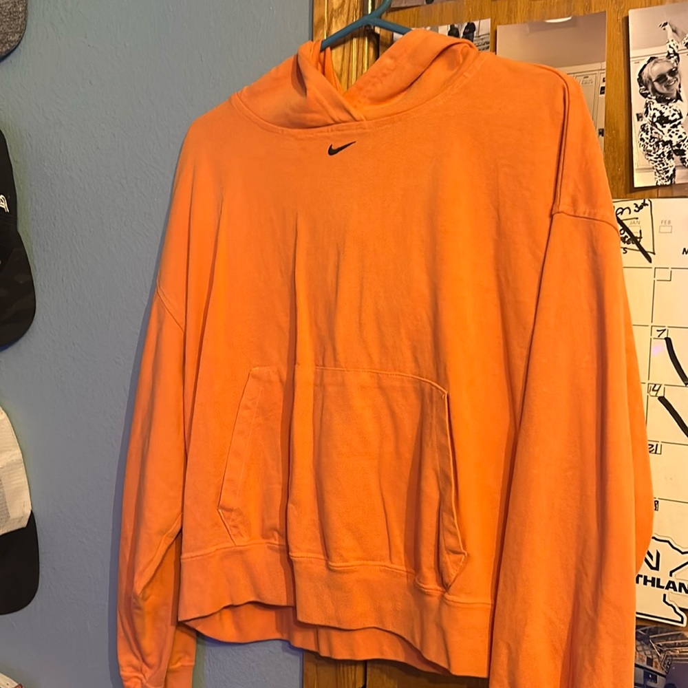 Orange Nike cropped sweatshirt